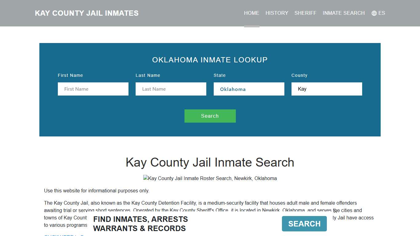 Kay County Jail Inmate Roster Lookup, Newkirk, OK